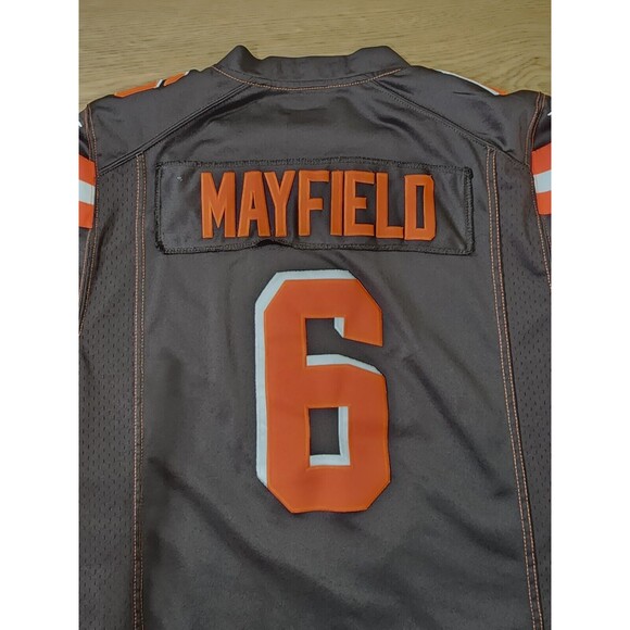 Baker Mayfield Jersey Mens L Orange Cleveland Browns Nike On Field NFL Distress - Picture 9 of 11